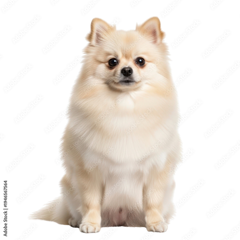Obraz premium Pomeranian dog sitting isolated on transparent background