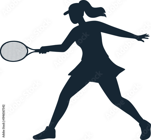 Female Tennis Player Silhouette