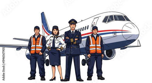 Airline Crew in Front Plane.