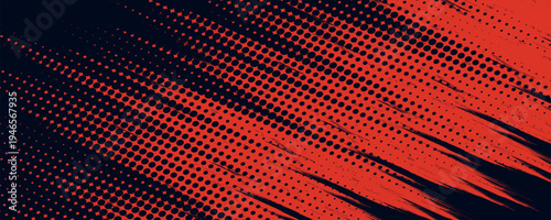 fast-paced abstract composition using sharp red diagonal lines over a black base, creating a sense of raw power, speed, and grit