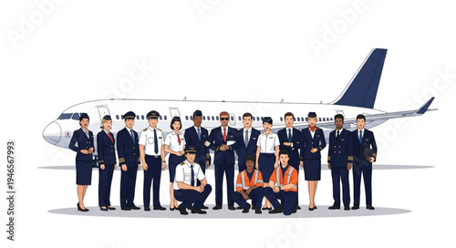 Airline Crew in Front Plane.