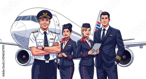 Airline Crew in Front Plane.