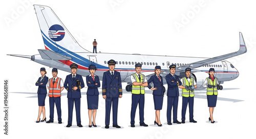 Airline Crew in Front Plane.