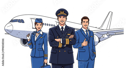 Airline Crew in Front Plane.