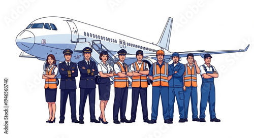 Airline Crew in Front Plane.