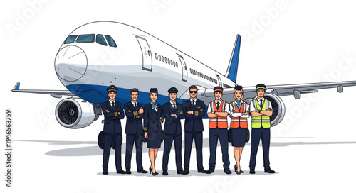 Airline Crew in Front Plane.