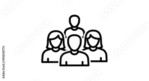 Group of people icon illustration simple design.