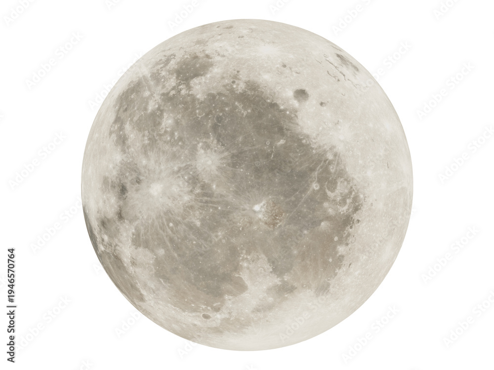 Obraz premium Glowing Full moon in the dark night sky for mystical concept. Ideal for educational, science, astronomy, night sky and digital art.