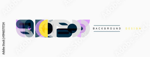 Abstract geometric shapes overlap, creating dynamic visual effect. Modern design elements suggest innovation, style. Background is white.