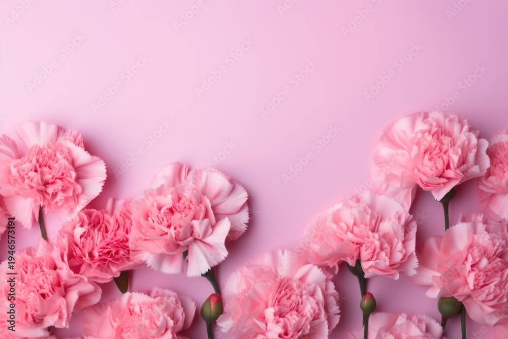 Fototapeta premium Pink carnation flowers plant pink inflorescence.