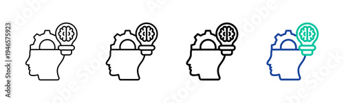 Human Mind Icon Collection Different Style Outline