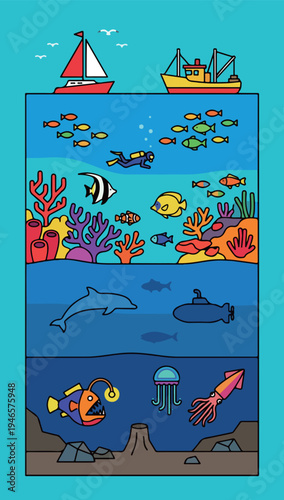 Underwater Ecosystem Illustration