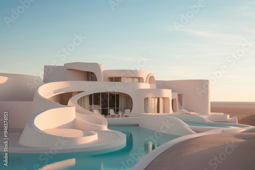 Beach resort architecture building house.