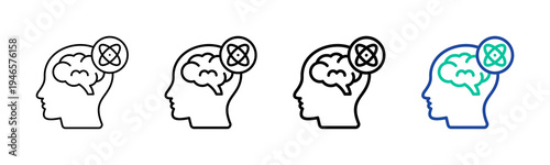 Behavior Science Icon Collection Different Style Outline