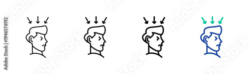 Mental Pressure Icon Collection Different Style Outline