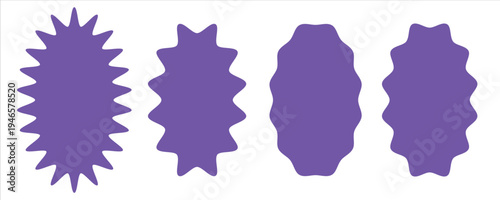 Circle sticker set. Wavy edge promo black badges. Star burst shape tags for price. Starburst speech bubbles. Starburst, black price sticker sunburst icons. eps10