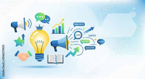 Creative business ideas and marketing strategy illustration.
