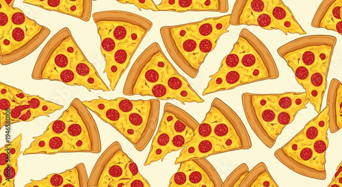 Slices of pepperoni pizza food.