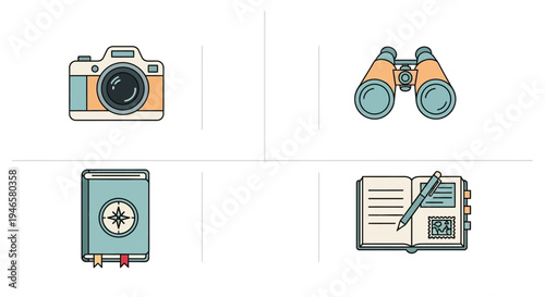 Camera and Binoculars with Journal.