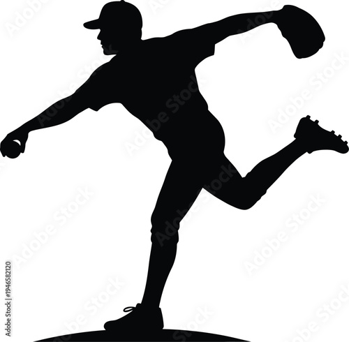 baseball player throwing a ball in a pitching motion with one leg raised