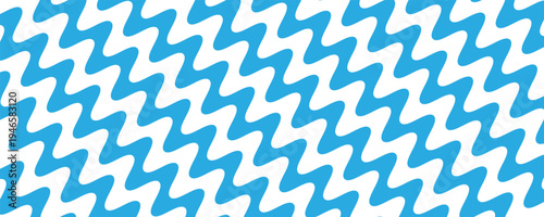 Seamless Wave Pattern, Hand drawn water sea vector background. Wavy beach print, curly grunge paint lines,