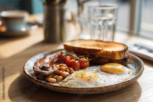 British Breakfast Heritage and Morning Comfort with Warm Traditional Appeal and Contemporary Café Culture for Restaurant Brand Identity and Lifestyle Hospitality Marketing Campaigns