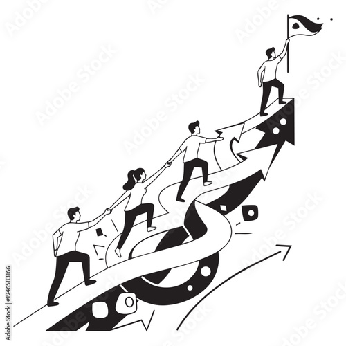 skiing in the mountains vector