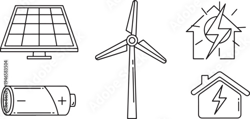 Illustration of renewable energy sources and their applications