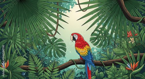 parrot in the jungle