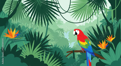 parrot in the jungle