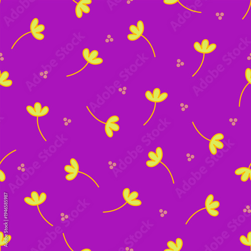 Seamless vector floral pattern, spring/summer backdrop. Hand drawn surface design with flowers in garden. texture for wallpapers, pattern fills, web page, surface textures.