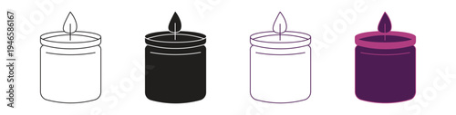 Scented candle icon set, vector  illustration.