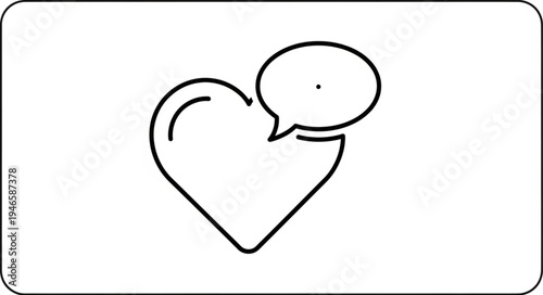Heart with speech bubble icon symbolizing love communication.