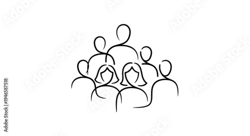 Abstract illustration of a diverse group of people standing together.