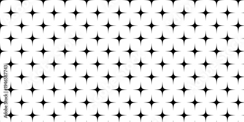 Abstract square polka blank decoration black and white seamless pattern fabric textile transparent space grid element wallpaper design.
