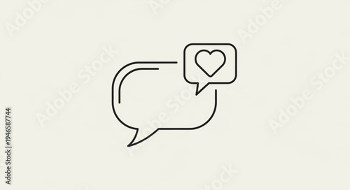 Speech bubble with heart icon symbolizing love and communication.