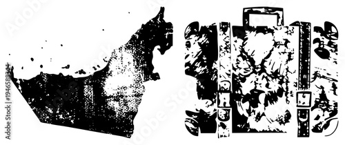 Stylized cat silhouette in high contrast halftone, textured grayscale, graphic art, vector illustration, bold, artistic rendering, modern design.