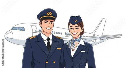Airline pilot and female flight.