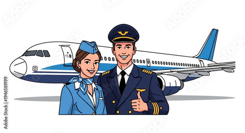 Airline Pilot and Flight Attendant.