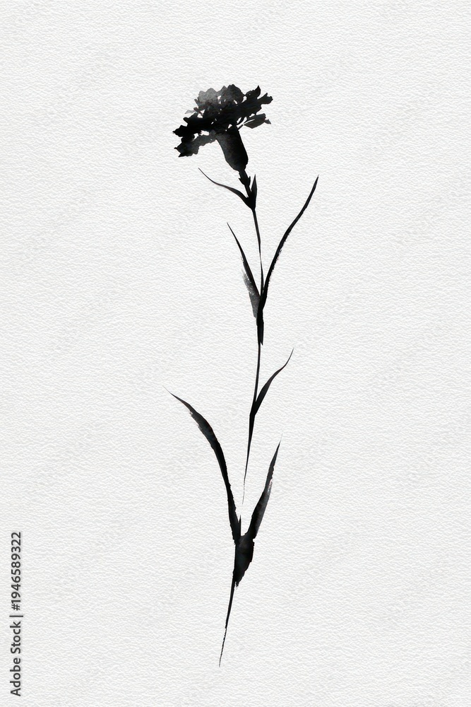 Fototapeta premium Elegant monochrome floral art.