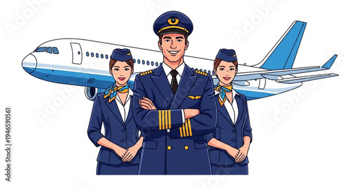 Airline pilot and flight attendants.