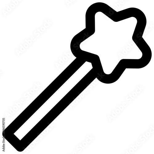 Magic wand. Editable stroke vector icon.