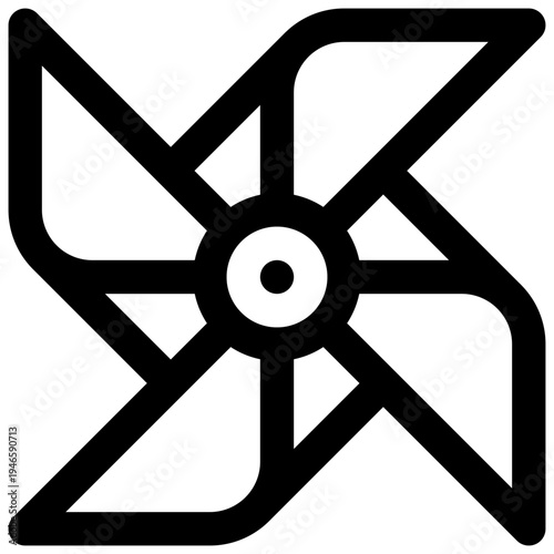 Pinwheel. Editable stroke vector icon.