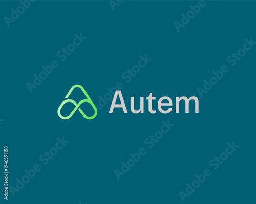 Flowing line letter A logo for modern tech brand identity and minimalist digital logo design. Vector monogram.