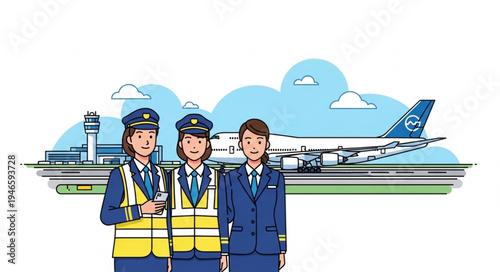 Airline pilots and ground crew.