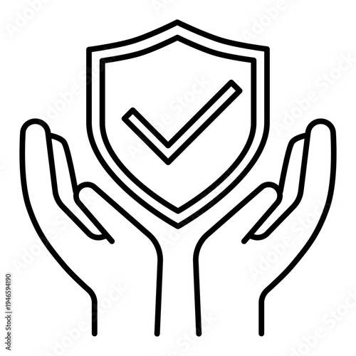 security protection line icon with editable stroke