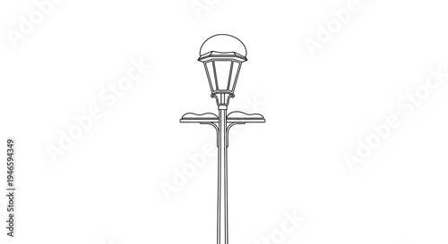 Detailed illustration of a classic street lamp post with a modern touch