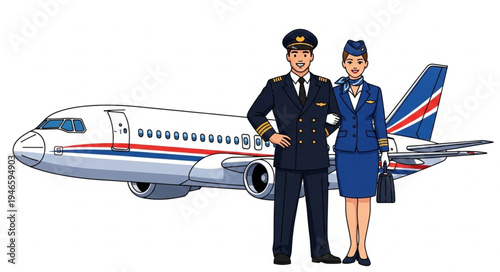 Airplane Pilot and Flight Attendant.