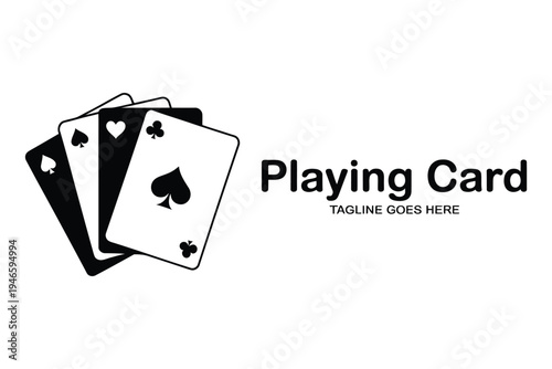 Simple Minimalist Vintage Poker Playing Card Vector Featuring Classic Gamble and Bet Design Casino and Sport Club Logo Illustration Retro Style Iconic Card Symbol Artwork