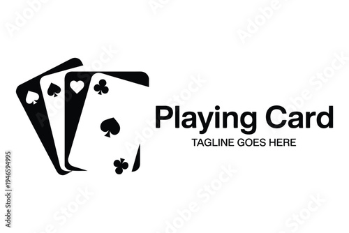 Simple Minimalist Vintage Poker Playing Card Vector Featuring Classic Gamble and Bet Design Casino and Sport Club Logo Illustration Retro Style Iconic Card Symbol Artwork